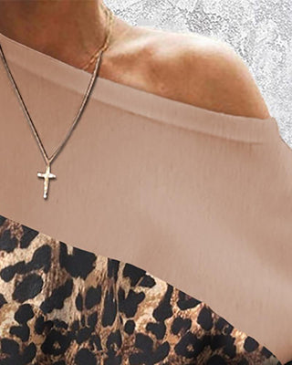 Haut à manches lanterne imprimé guépard