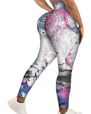 Pantalon de yoga de butin de levage de fesses de couleur bloc de couleur haute