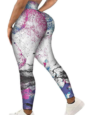 Pantalon de yoga de butin de levage de fesses de couleur bloc de couleur haute