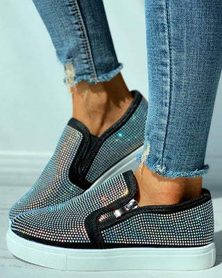 Chaussures décontractées à fermeture à glissière cloutée à bout fermé