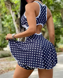 Robe de sport sans manches à imprimé Polkadot