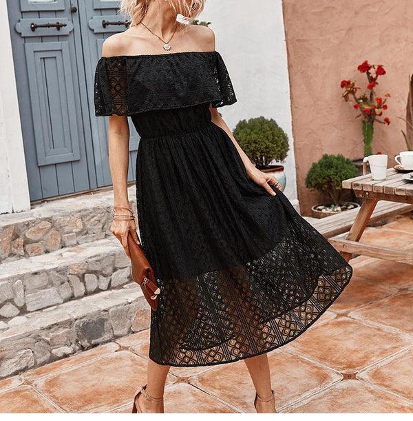 Robe Bohème Chic Dentelle Noire