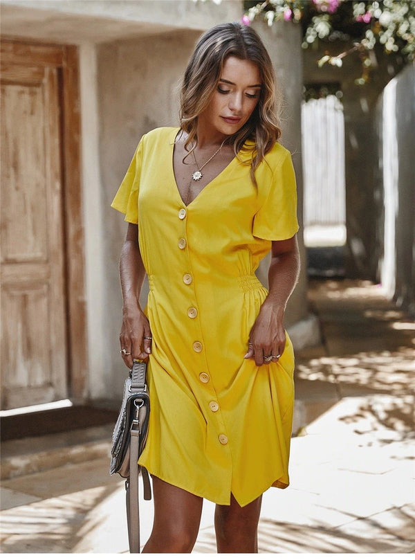 Robe Hippie Chic Jaune