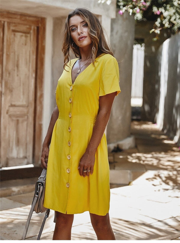 Robe Hippie Chic Jaune