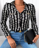 Chemise boutonnée à manches longues et motif chaîne