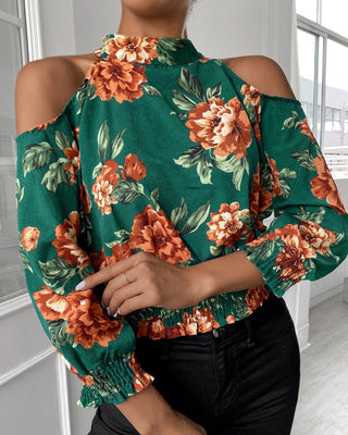 Blouse à épaules dénudées à imprimé floral