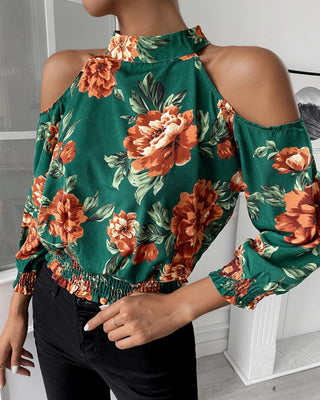 Blouse à épaules dénudées à imprimé floral