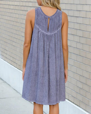 Robe décontractée sans manches en dentelle au crochet