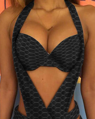 Maillot de bain une pièce texturé à bulles découpées