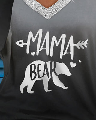 Cadeau de fête des mères Top à manches longues et lettre à épaules dénudées