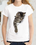 T-shirt à manches courtes imprimé chat