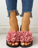 Sandales plates à fleurs ornées