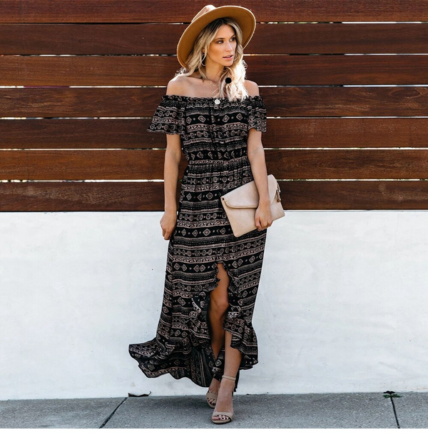 Robe Longue Bohème Noir
