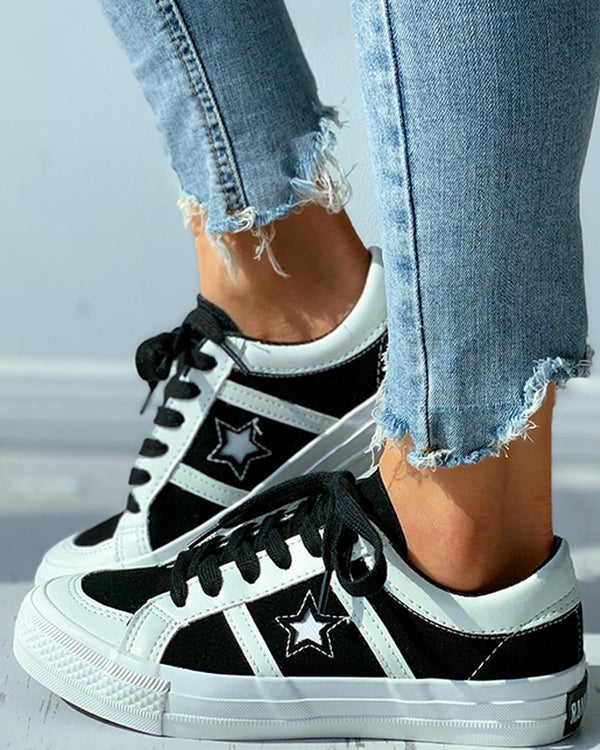 Chaussures en toile à lacets à motif étoile