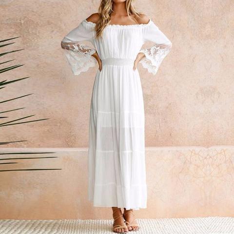 Robe Longue Col Bardot