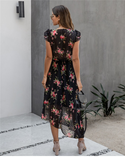 Robe Bohème Noir Fleuri