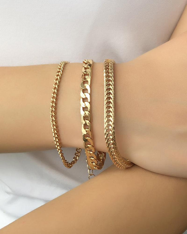 Ensemble de 3 bracelets à chaîne simple