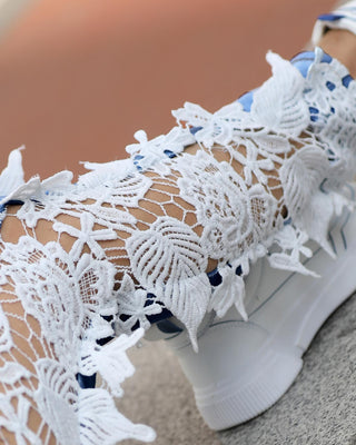 Jeans creux en dentelle au crochet