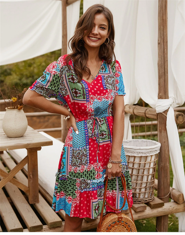 Robe Bohème Multicolore Chic