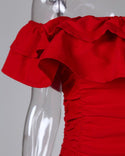 Robe Rouge à Volants