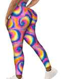 Legging de butin de levage de fesses à taille haute imprimé tie-dye