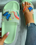 Sandales à glissière à motif de lettre papillon