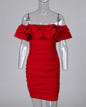 Robe Rouge à Volants