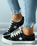 Chaussures à lacets en daim à motif étoile