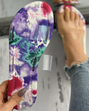 Sandales à bout ouvert en plexiglas transparent à imprimé tie-dye