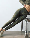 Pantalon de yoga taille haute à imprimé camouflage