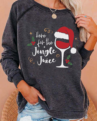 Haut à manches longues et lettre de Noël avec verre à vin