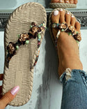 Sandales plates à motif floral