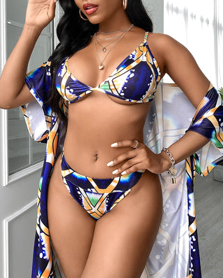 Ensembles de bikini à impression numérique 3PCS avec couvertures