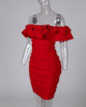 Robe Rouge à Volants