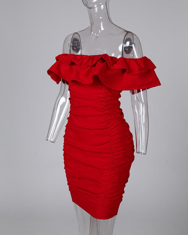 Robe Rouge à Volants