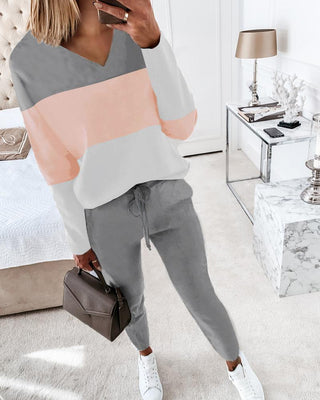 Ensemble haut à manches longues et pantalon à cordon de serrage