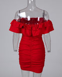 Robe Rouge à Volants