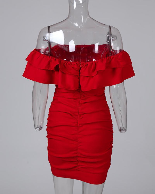 Robe Rouge à Volants