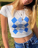 T-shirt court à manches courtes à imprimé Diamond Lattice
