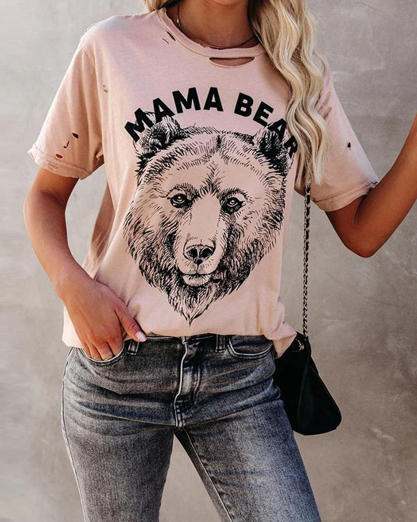 Motifs d'ours imprimés T-shirts amples