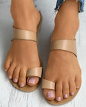 Sandales plates à bout rond