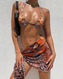 Ensemble de bikini à imprimé animal guépard avec cache-maillot