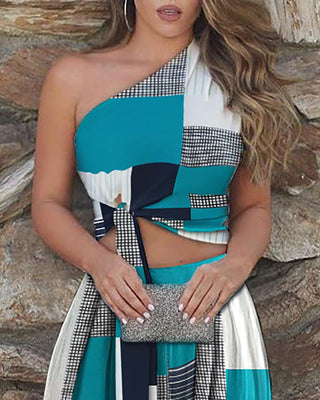 Ensembles de haut à une épaule et de pantalons taille haute