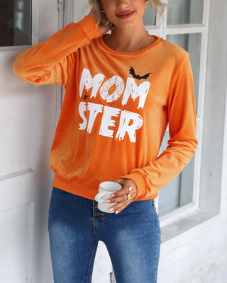 Sweat à manches longues imprimé chauve-souris Halloween