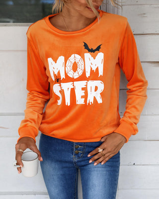 Sweat à manches longues imprimé chauve-souris Halloween