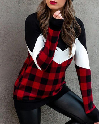 Sweatshirt décontracté à carreaux