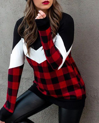 Sweatshirt décontracté à carreaux