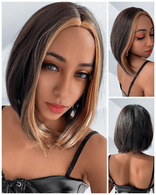 Coiffure de perruque droite de cheveux de bébé synthétique de 10 pouces