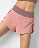 Short de yoga double épaisseur taille haute