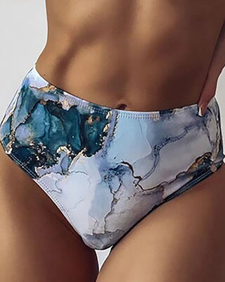 Ensemble de bikini à bretelles épaisses à imprimé tie dye